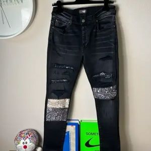 Amiri Bandana Patch Skinny Jeans Brand New Size 30